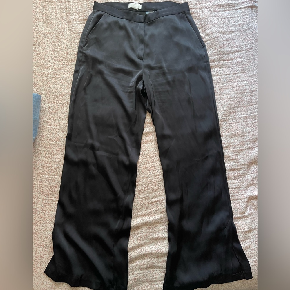 Chic Black Satin Pants